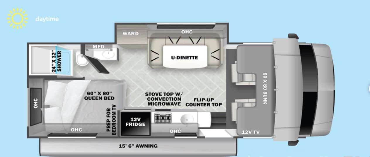 Class C-Sunseeker 2150LE.  Floor Plan